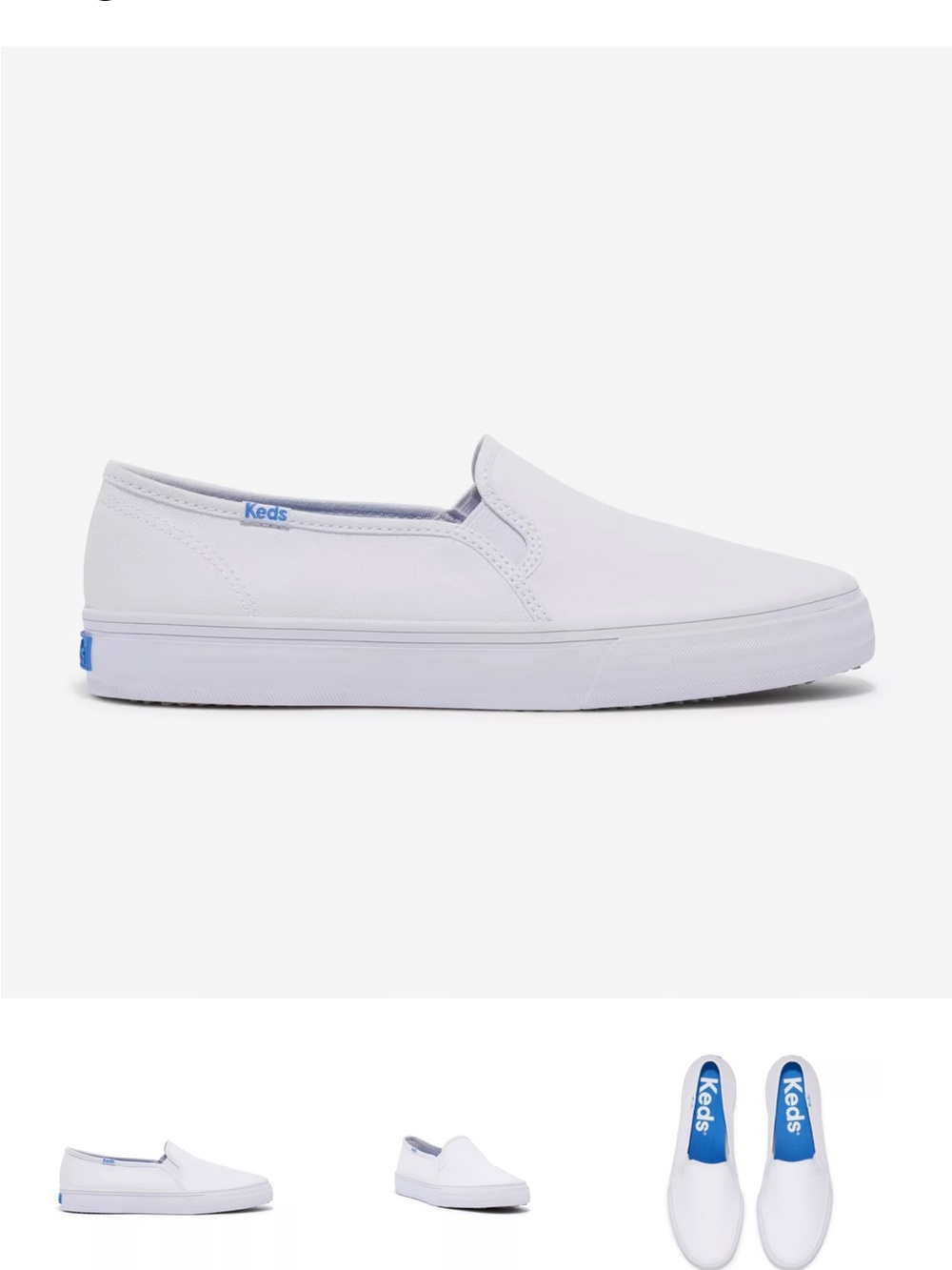 Keds Women Double Decker White Slip-On Canvas Shoe